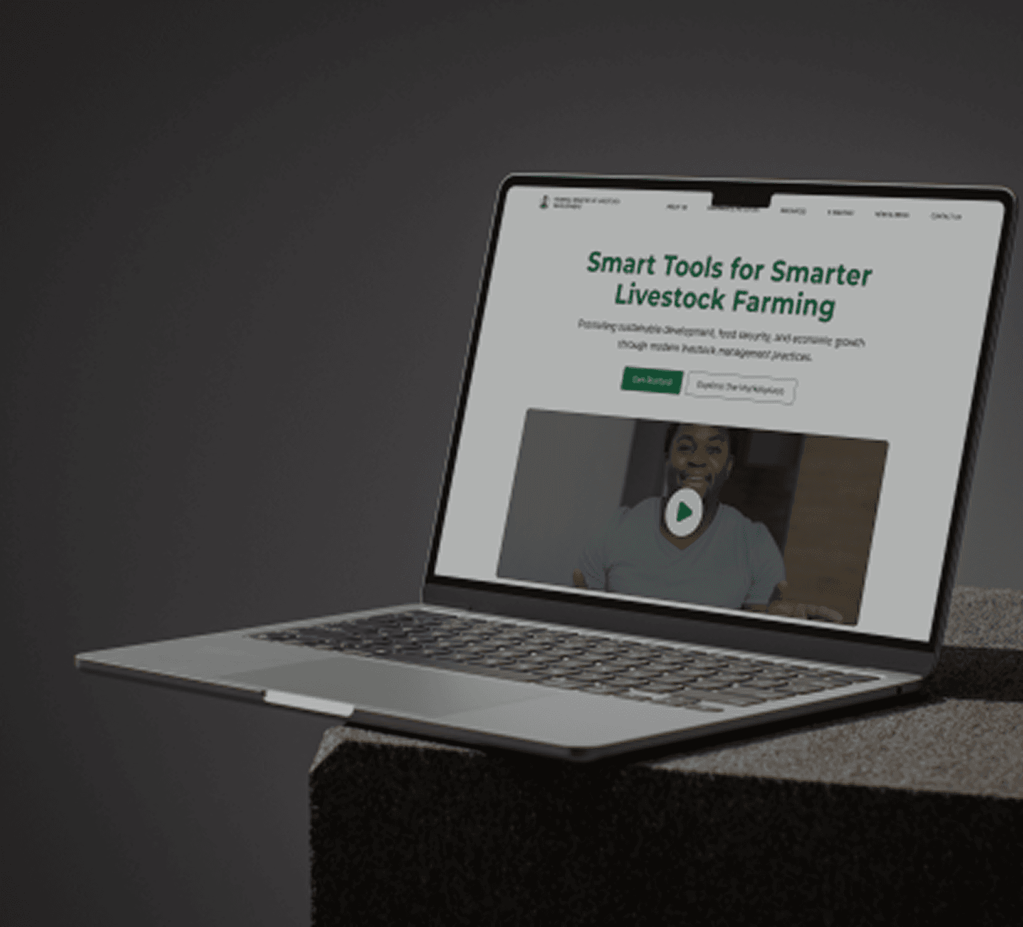 Livestock Farming Website on Laptop